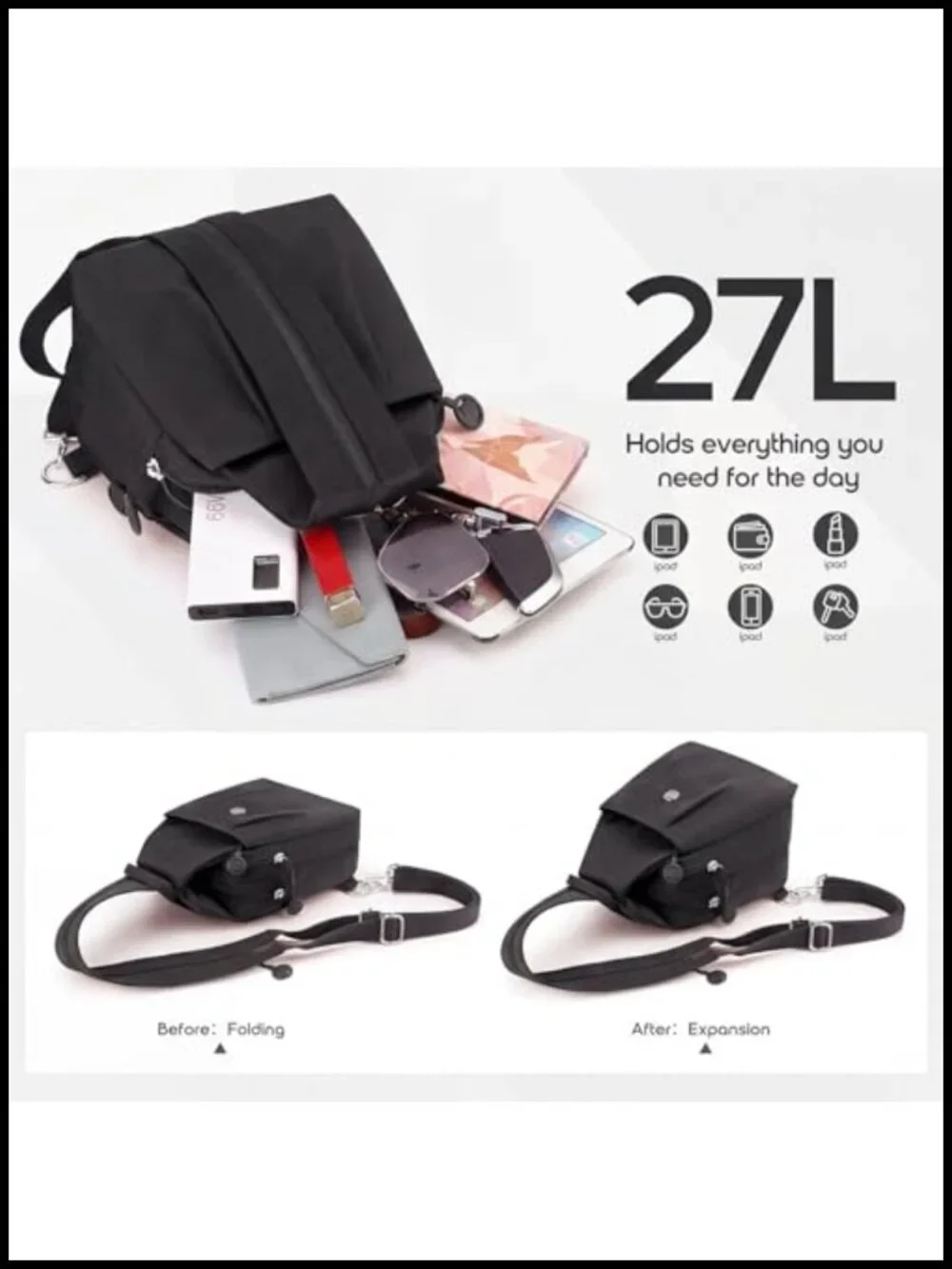 3 in 1 Convertible Anti Theft Backpack Crossbody Sling Bag for Women Travel